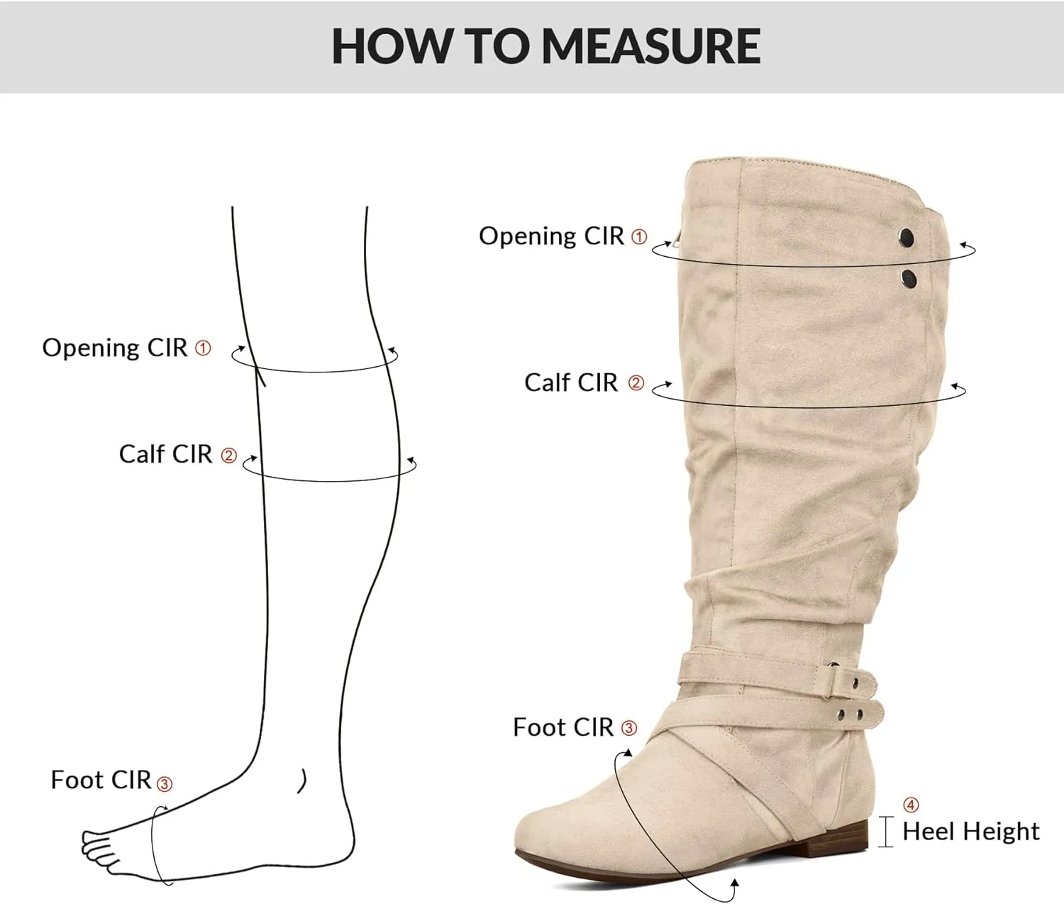 mysoft Women's Wide Calf Knee High Boots Flat Tall Boots with Side Zippers