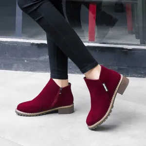 NEW Women Martin Boots Autumn Winter Boots Classic Zipper Snow Ankle Boots Winter Suede Warm Fur Plush Women Shoes 35-42