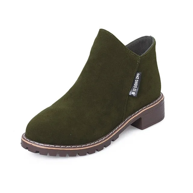 NEW Women Martin Boots Autumn Winter Boots Classic Zipper Snow Ankle Boots Winter Suede Warm Fur Plush Women Shoes 35-42