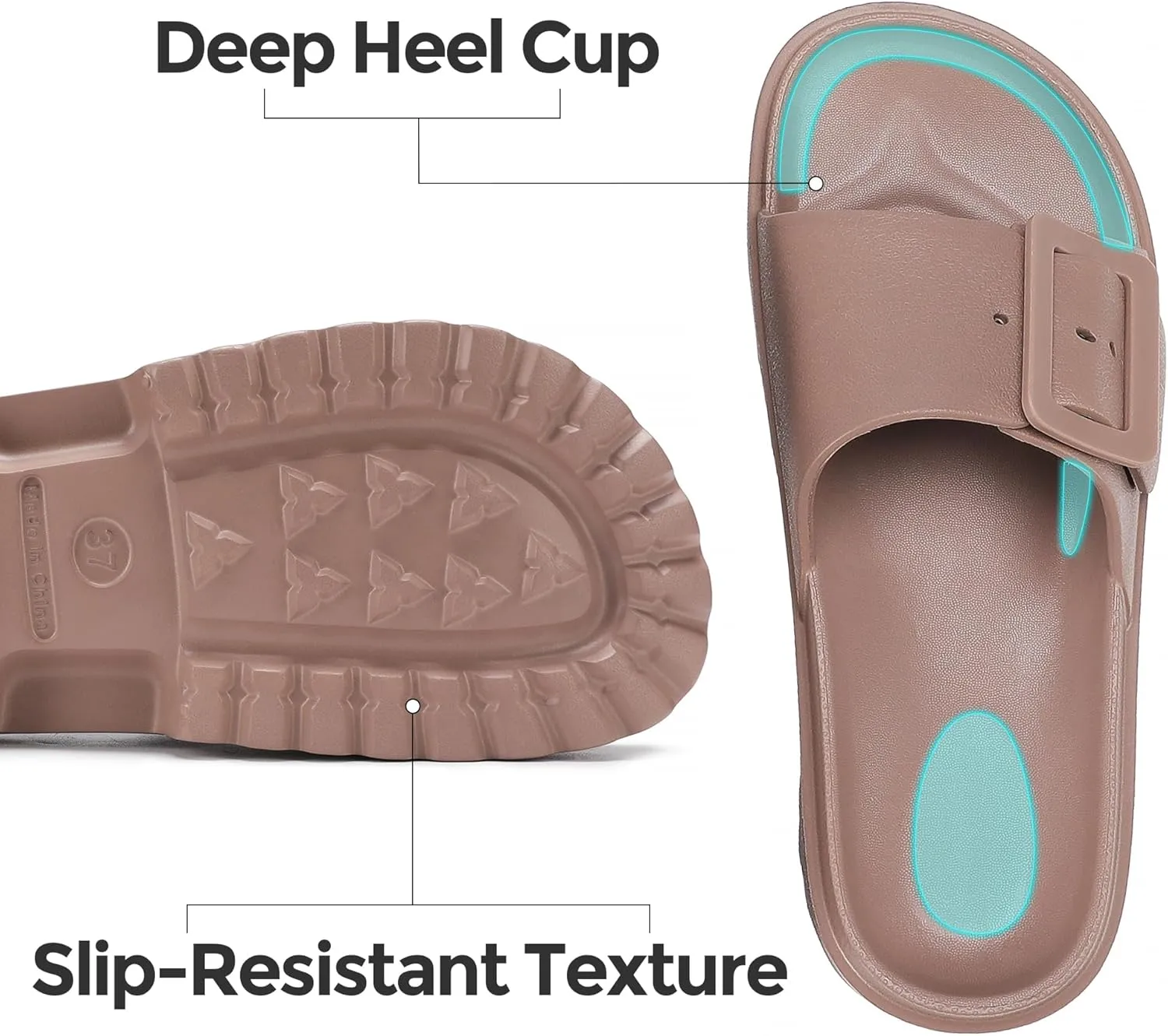 NineCiFun Women's Platform Sandals Low Wedge Sandals Open Toe Slide Sandals With Adjustable Buckle