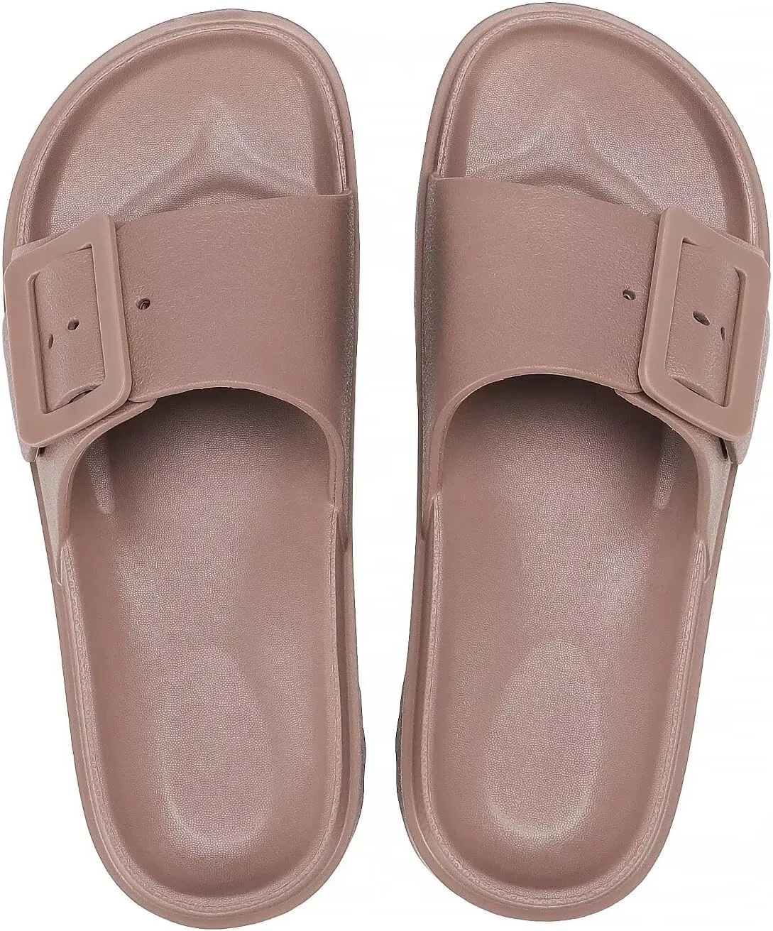 NineCiFun Women's Platform Sandals Low Wedge Sandals Open Toe Slide Sandals With Adjustable Buckle