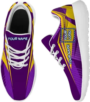 Non Slip Walking Shoes, Custom Sneaker with Your Team Logo/Name,Unisex Lightweight Athletic Gym Running Shoes