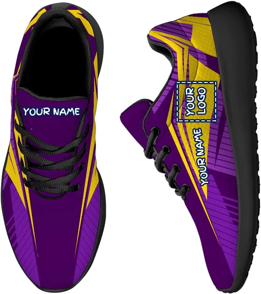 Non Slip Walking Shoes, Custom Sneaker with Your Team Logo/Name,Unisex Lightweight Athletic Gym Running Shoes