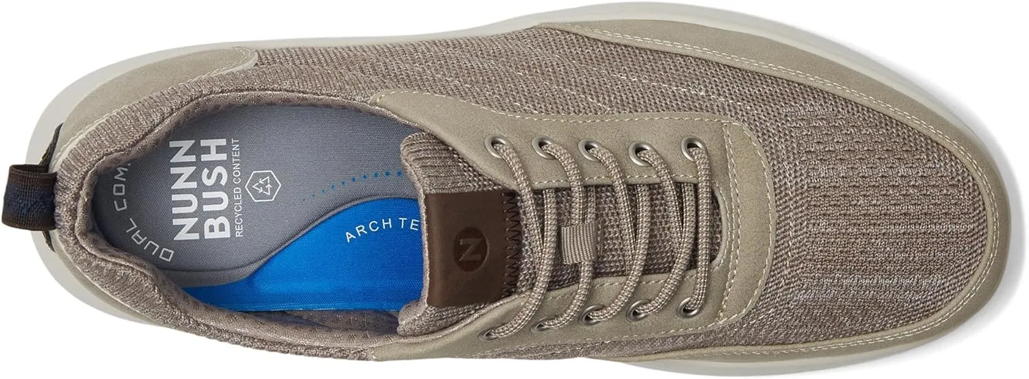 Nunn Bush Men's Ponte Knit Moc Toe Sneakers Hybrid Oxford Casual Lightweight Athletic Style Lace Up