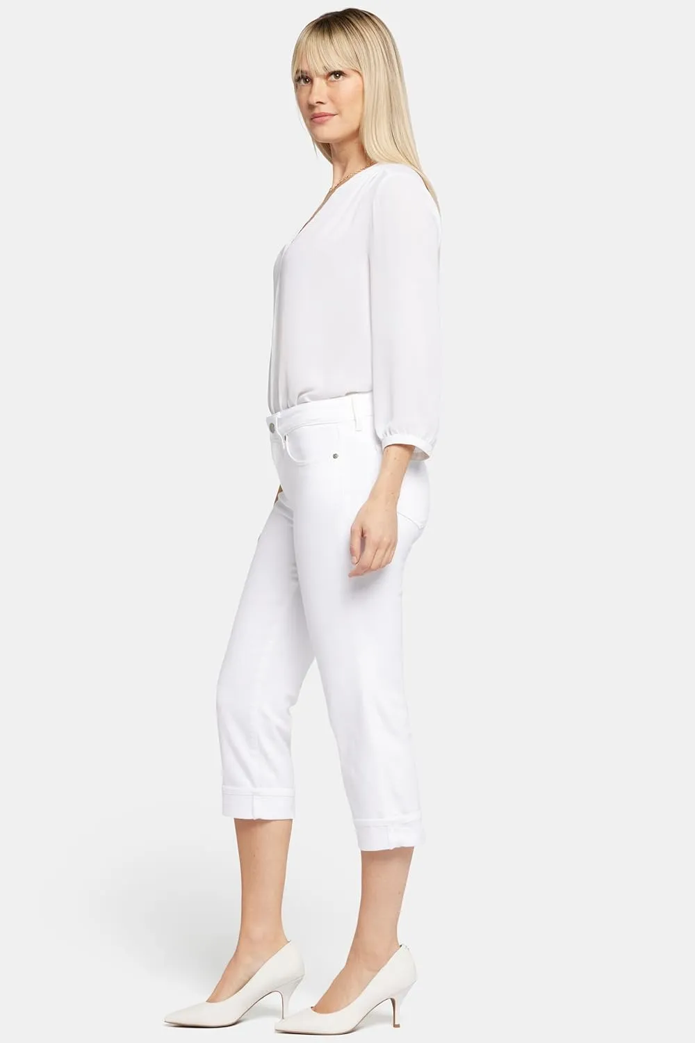 NYDJ Women's Marilyn Straight Crop Cuff Jeans | Cropped Slimming Jeans