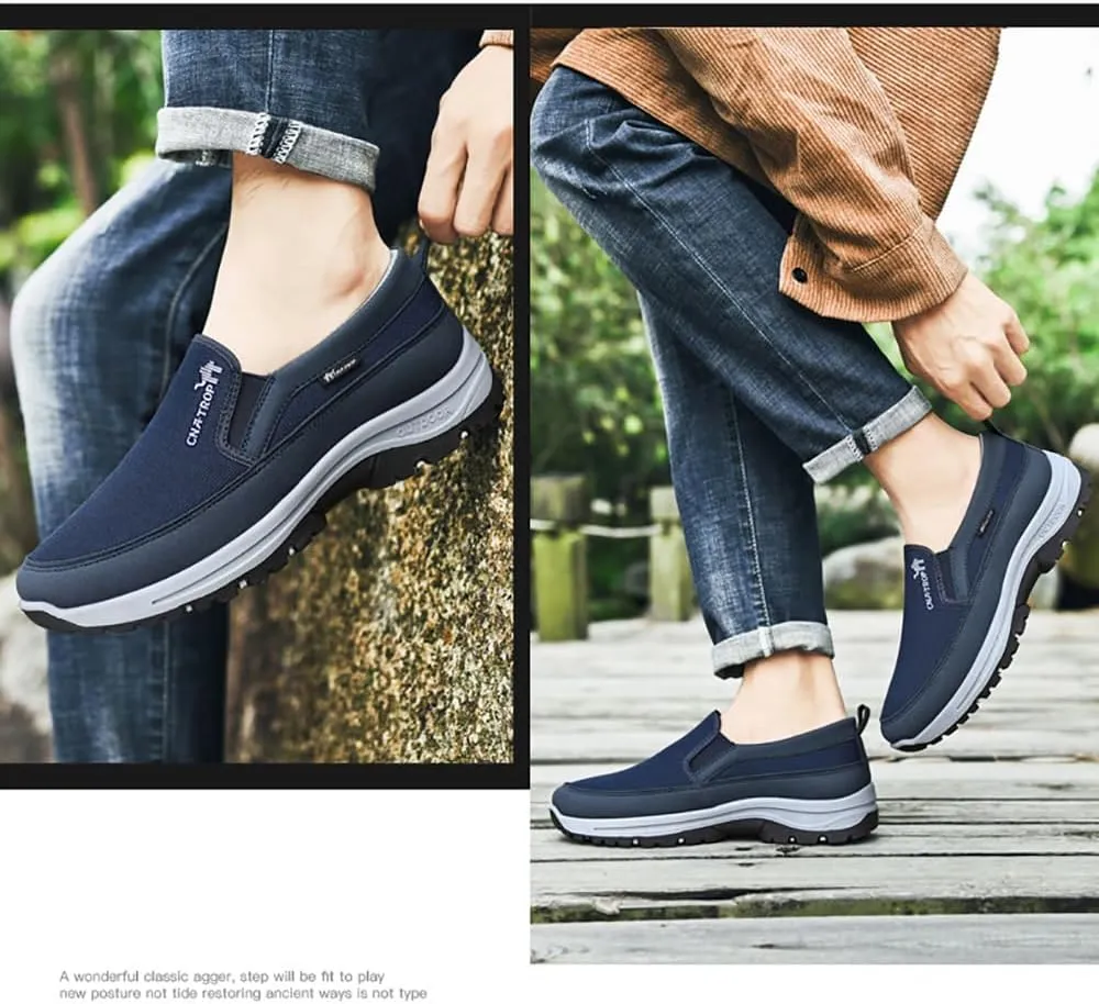 Orthoture Mens Shoes, Men's Arch Support Orthopedic Slip-on Running Hiking Sneakers Comfortable Hiking Loafers