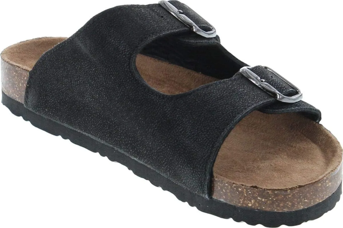 OUTWOODS Women's Bork-46 Vegan Leather Adjustable Double-Strap Slip-On Sandals
