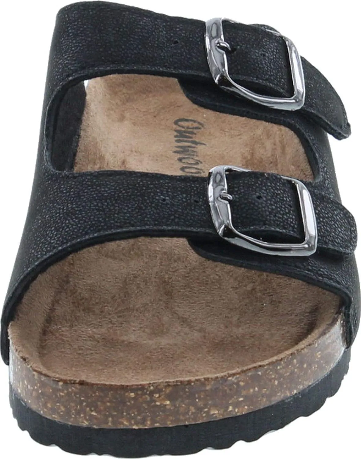 OUTWOODS Women's Bork-46 Vegan Leather Adjustable Double-Strap Slip-On Sandals