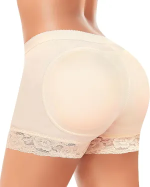 Padded Underwear for Women Butt Lifter Panties Booty Pads Butt Enhancer Lace Boyshorts Shapewear
