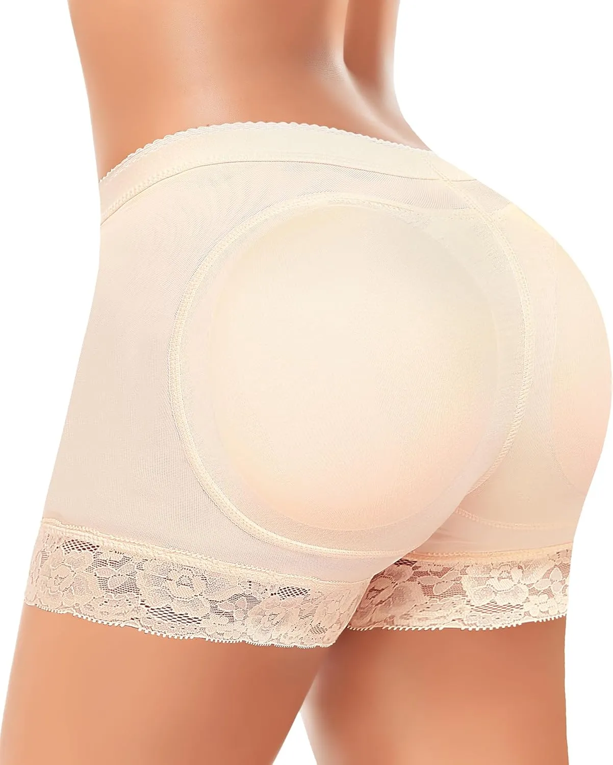 Padded Underwear for Women Butt Lifter Panties Booty Pads Butt Enhancer Lace Boyshorts Shapewear