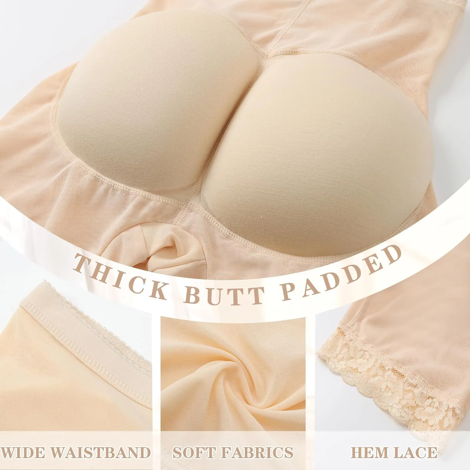 Padded Underwear for Women Butt Lifter Panties Booty Pads Butt Enhancer Lace Boyshorts Shapewear