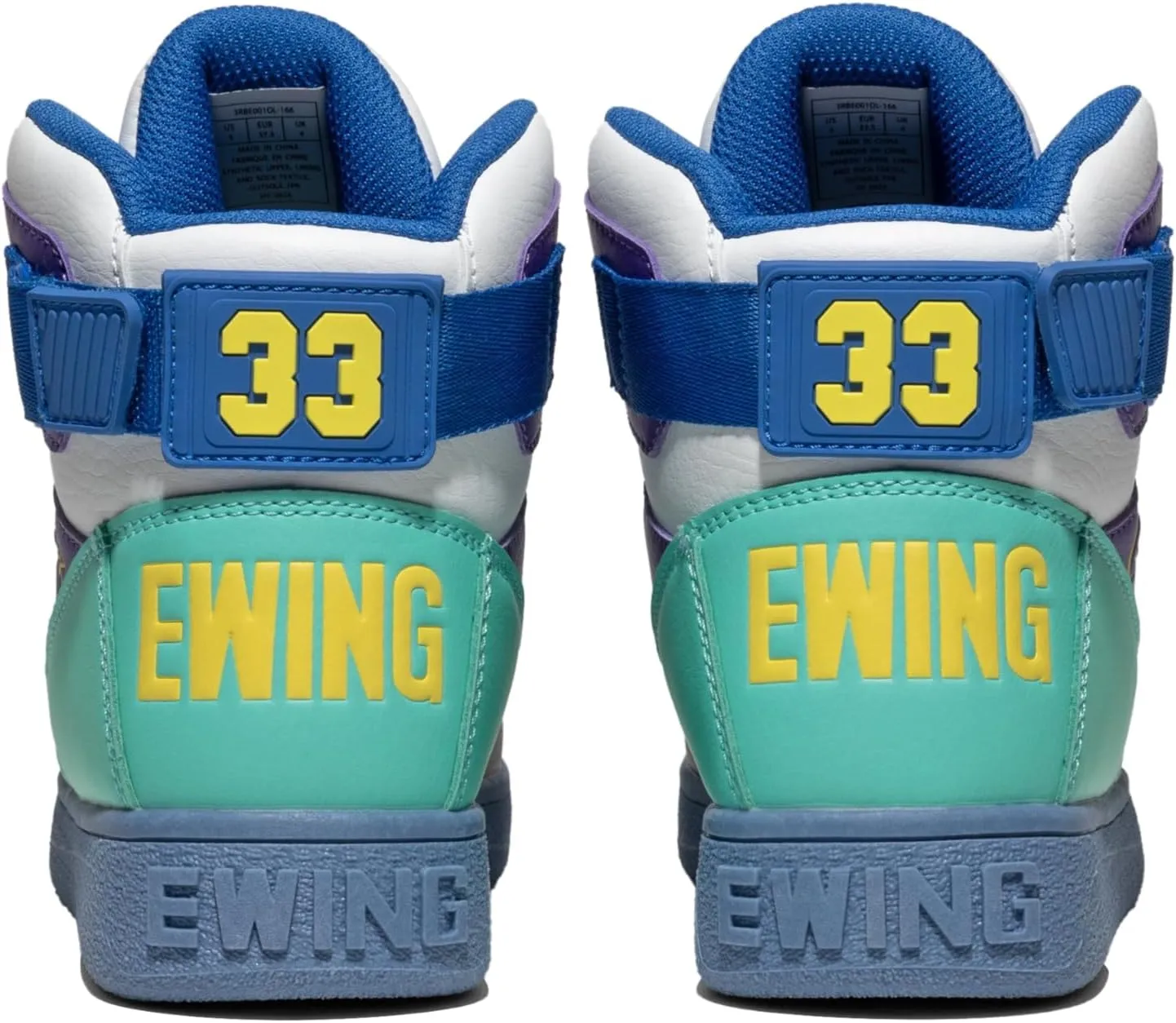 PATRICK EWING ATHLETICS Kids Grade-School 33 HI ORION Basketball Shoes – White/Purple, Retro Hybrid Design