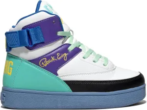 PATRICK EWING ATHLETICS Kids Grade-School 33 HI ORION Basketball Shoes – White/Purple, Retro Hybrid Design