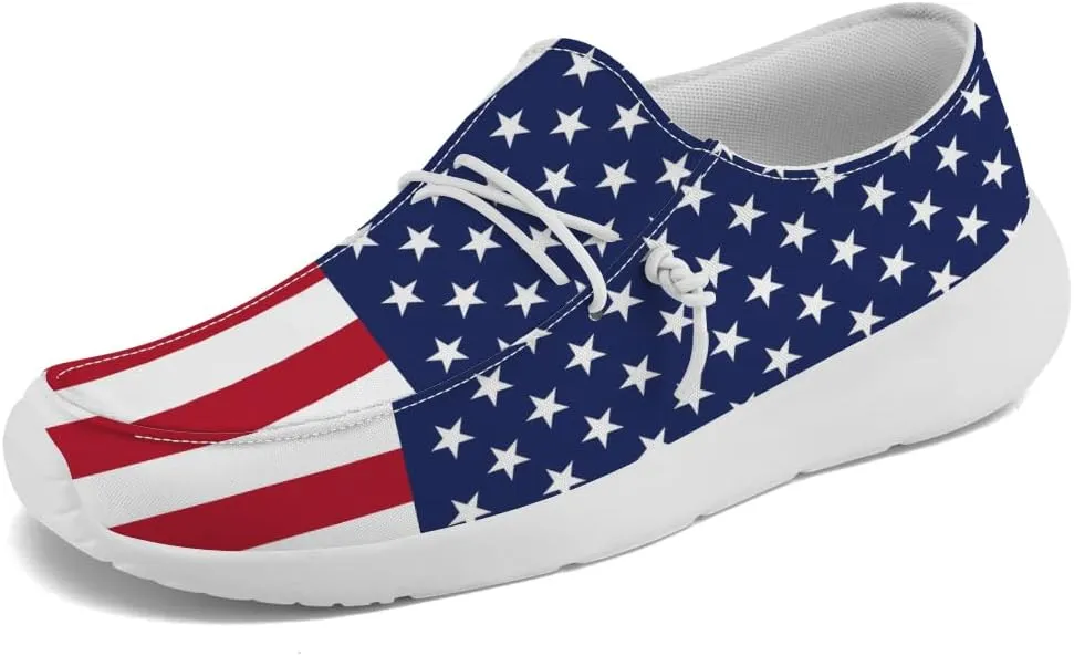Patriotic Shoes for Women Men Slip-on Loafers Canvas Shoes Gifts for Men Women