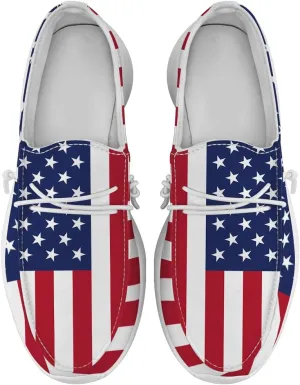 Patriotic Shoes for Women Men Slip-on Loafers Canvas Shoes Gifts for Men Women