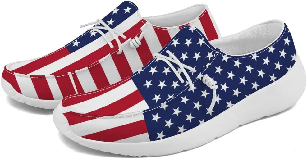 Patriotic Shoes for Women Men Slip-on Loafers Canvas Shoes Gifts for Men Women