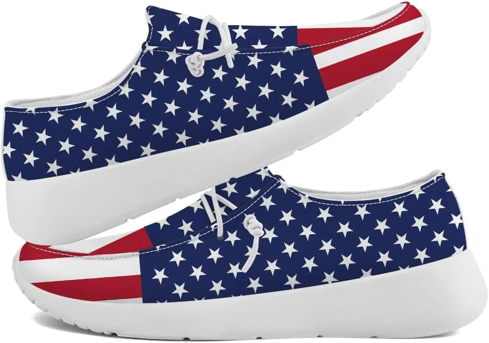 Patriotic Shoes for Women Men Slip-on Loafers Canvas Shoes Gifts for Men Women