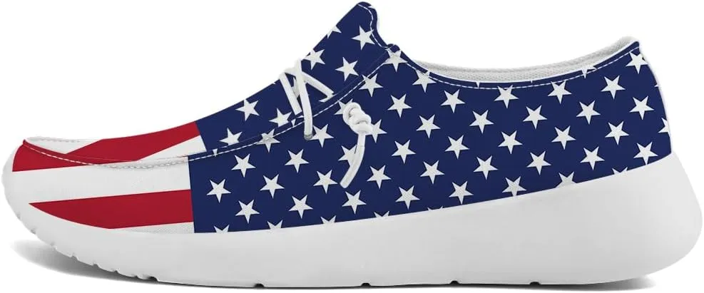 Patriotic Shoes for Women Men Slip-on Loafers Canvas Shoes Gifts for Men Women
