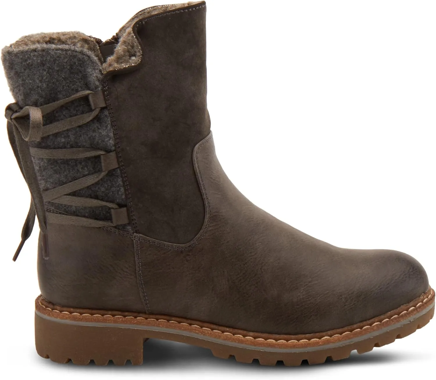 PATRIZIA Spring Step Dawna Ankle Boots for Women - Pull-On Ladies Boots with Zipper Closure - Tonal stitching Womens Boots for Outdoor