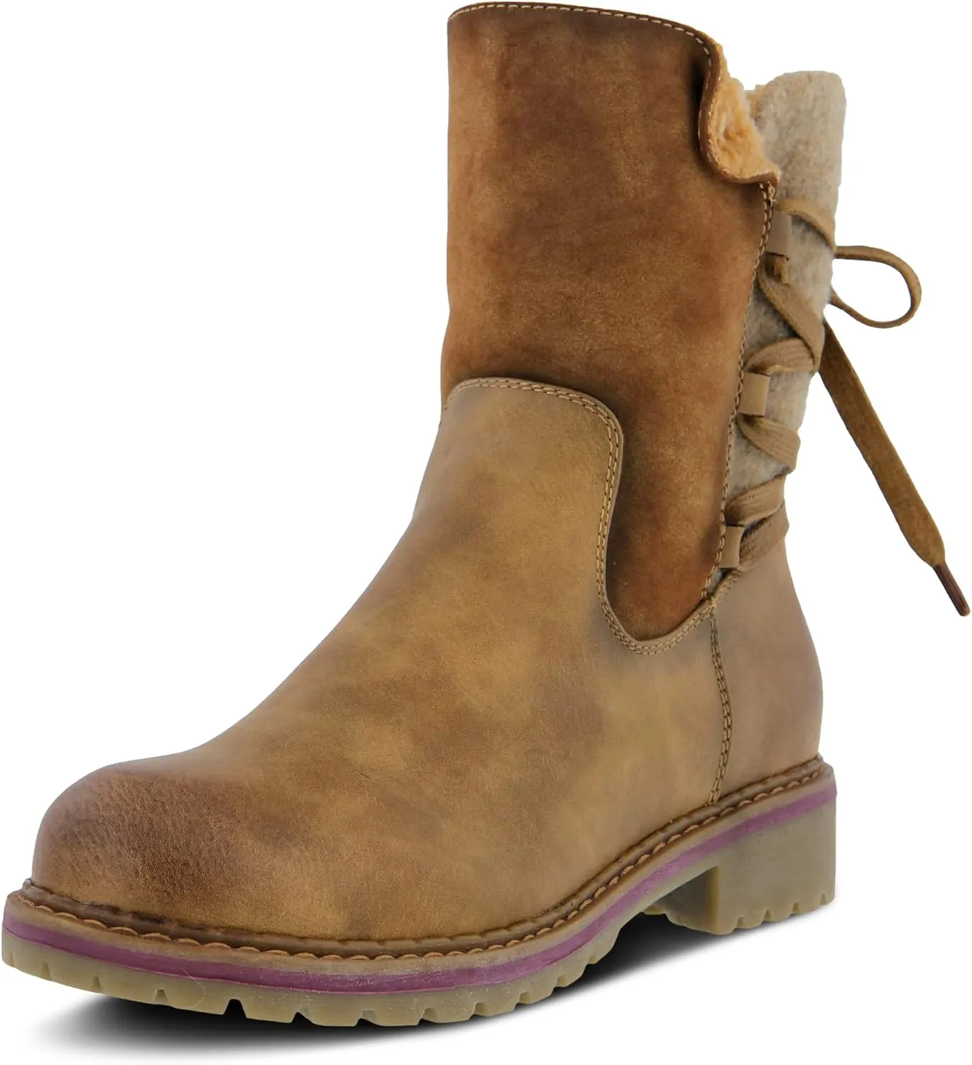 PATRIZIA Spring Step Dawna Ankle Boots for Women - Pull-On Ladies Boots with Zipper Closure - Tonal stitching Womens Boots for Outdoor