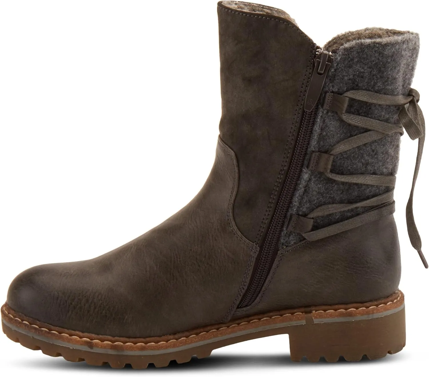 PATRIZIA Spring Step Dawna Ankle Boots for Women - Pull-On Ladies Boots with Zipper Closure - Tonal stitching Womens Boots for Outdoor