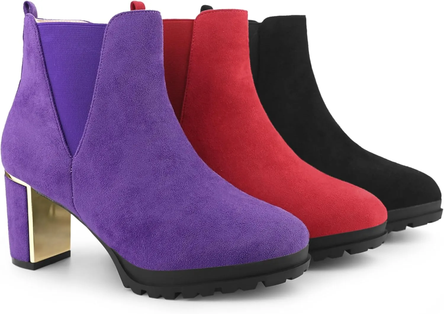 Perphy Platform Chelsea Boot Round Toe Chunky Heels Ankle Boots for Women