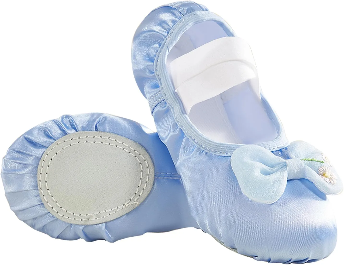 Phineein Enchanting Butterfly Ballet Shoes for Girls Ballerina Flats for Kids Dance - Soft Satin, Split Sole