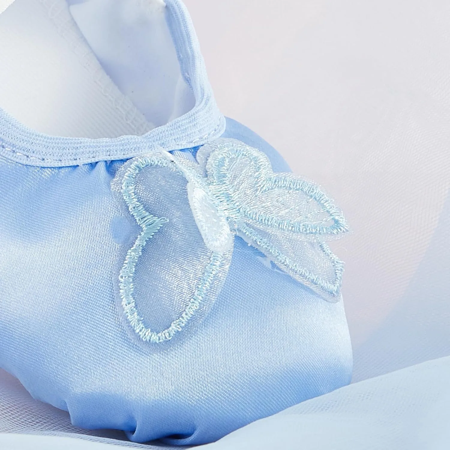 Phineein Enchanting Butterfly Ballet Shoes for Girls Ballerina Flats for Kids Dance - Soft Satin, Split Sole