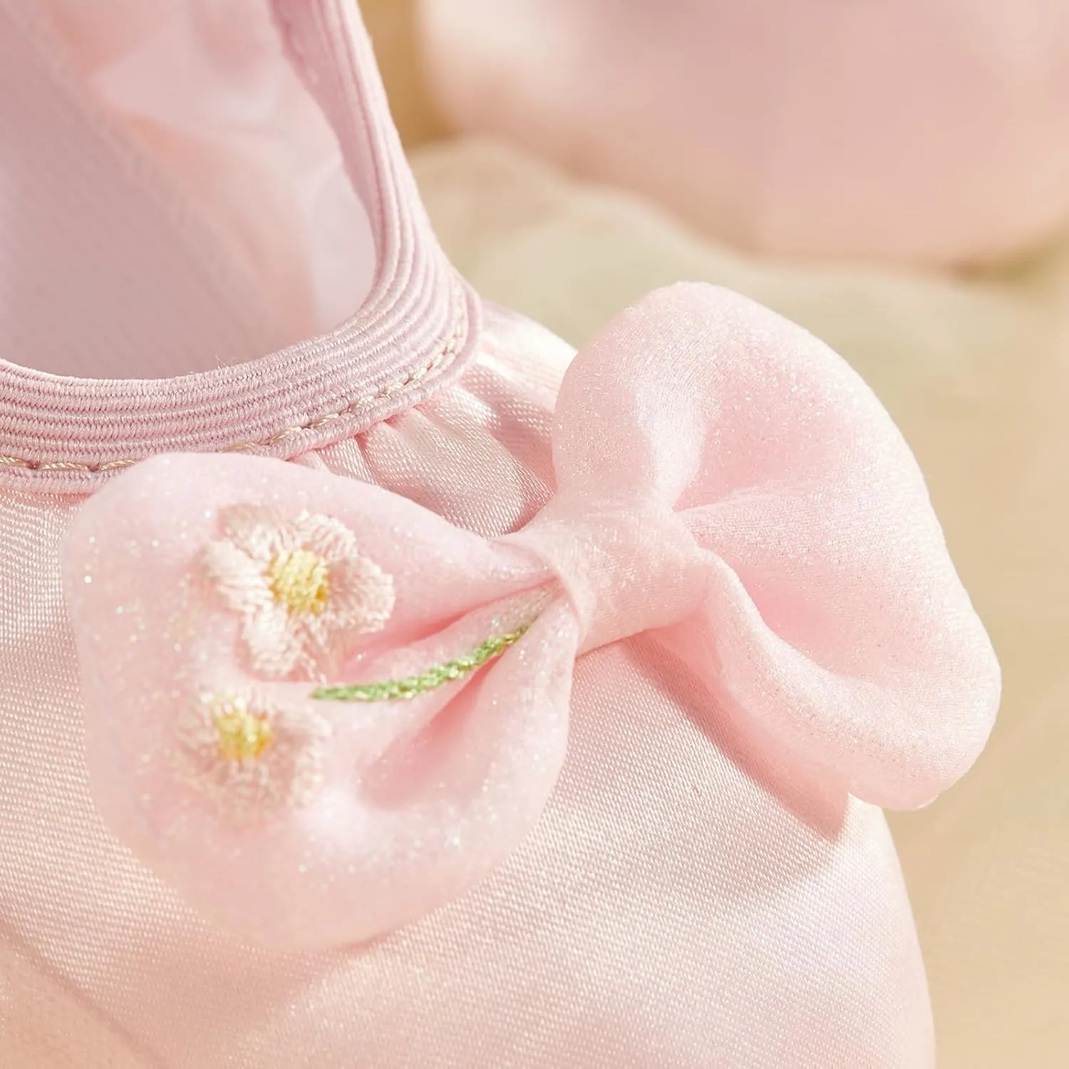 Phineein Enchanting Butterfly Ballet Shoes for Girls Ballerina Flats for Kids Dance - Soft Satin, Split Sole
