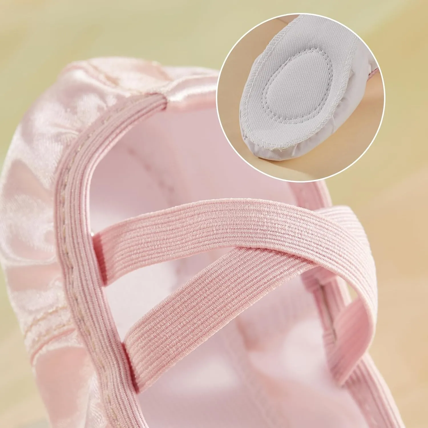 Phineein Enchanting Butterfly Ballet Shoes for Girls Ballerina Flats for Kids Dance - Soft Satin, Split Sole