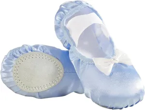 Phineein Enchanting Butterfly Ballet Shoes for Girls Ballerina Flats for Kids Dance - Soft Satin, Split Sole