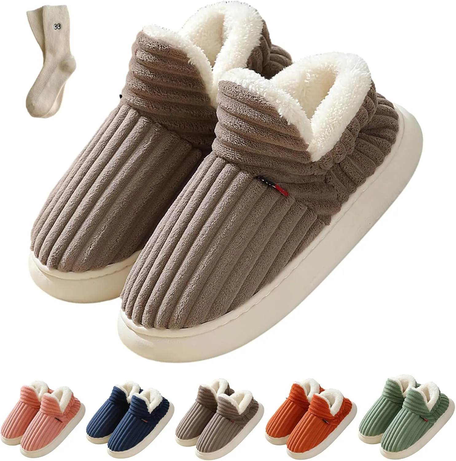 Pluffi Cozy Stylish Slipper Booties, Winter Fluffy House Shoes for Women & Men
