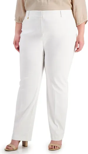 Plus Size Slim Leg Pants Bright White 18W