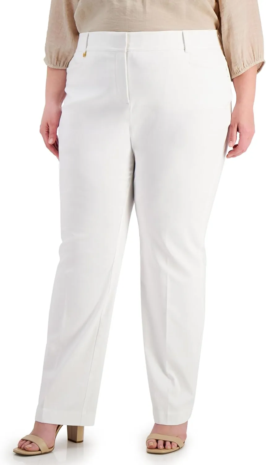 Plus Size Slim Leg Pants Bright White 18W