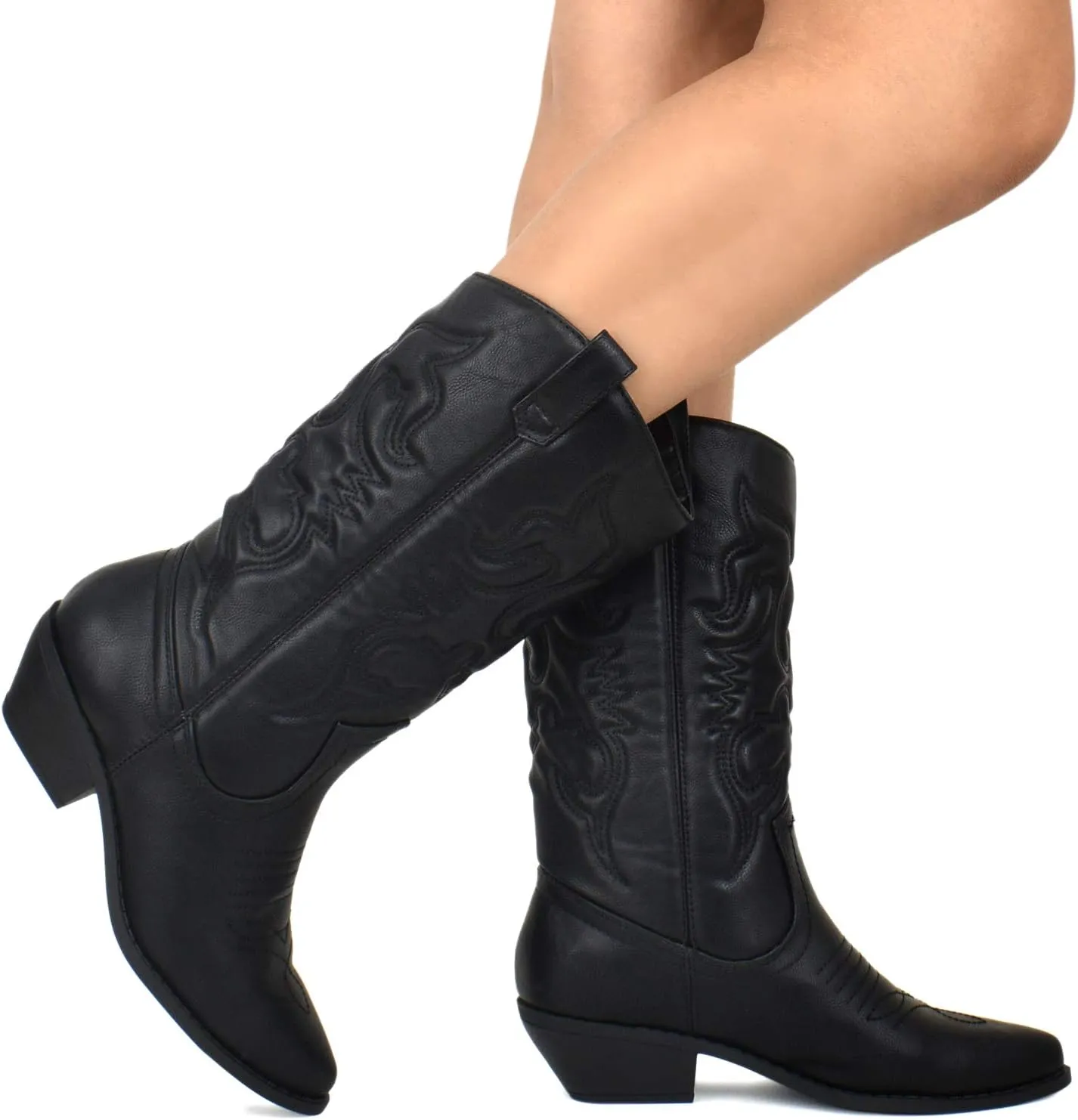 Premier Standard Women's Western Cowboy Pointed Toe Knee High Pull On Tabs Boots