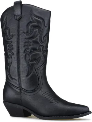 Premier Standard Women's Western Cowboy Pointed Toe Knee High Pull On Tabs Boots
