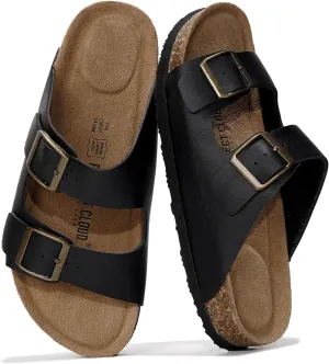 Project Cloud Genuine Leather Flat Sandals Women 2025 Beach Essentials Womens Sandals Memory Foam Vacation Essentials Slides for Women Footwear (Venita)
