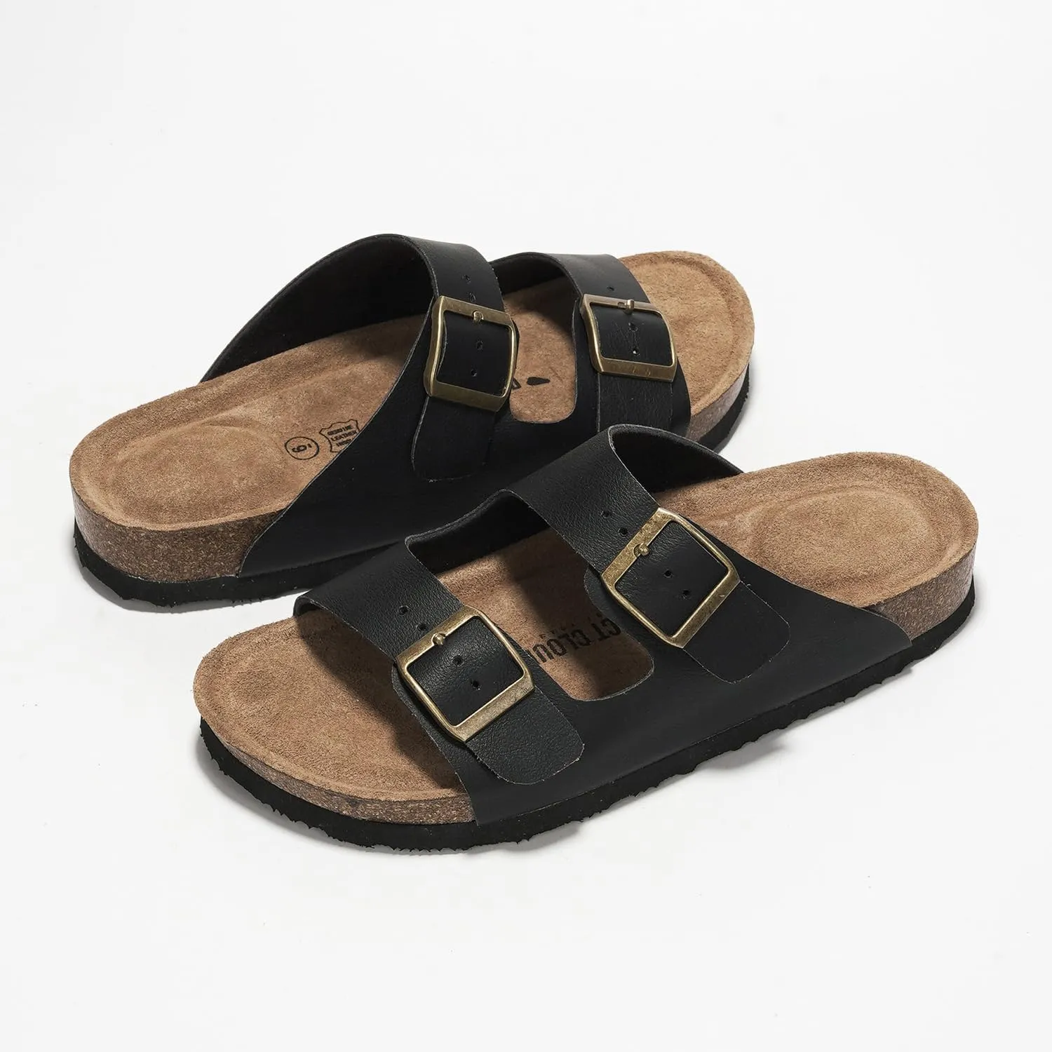 Project Cloud Genuine Leather Flat Sandals Women 2025 Beach Essentials Womens Sandals Memory Foam Vacation Essentials Slides for Women Footwear (Venita)