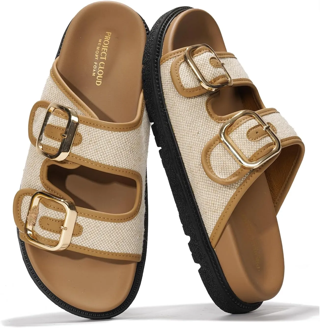 Project Cloud Platform Sandals Women Footwear - Comfortable Summer Slides Memory foam Insole with Adjustable Straps - Casual Wear Womens Sandals