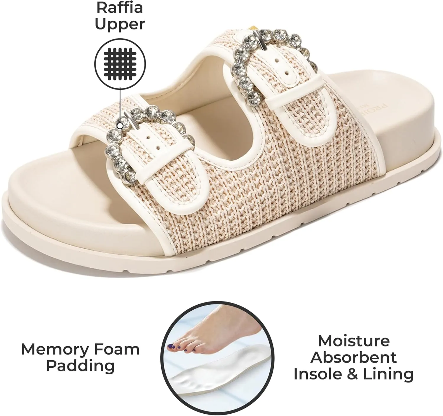 Project Cloud Platform Summer Sandals for Women 2025 - Comfortable and Adjustable Straps Summer Slides with Memory Foam Insole - Non-Slip Casual Womens Sandals