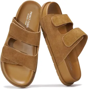 Project Cloud Platform Summer Sandals for Women 2025 - Comfortable and Adjustable Straps Summer Slides with Memory Foam Insole - Non-Slip Casual Womens Sandals