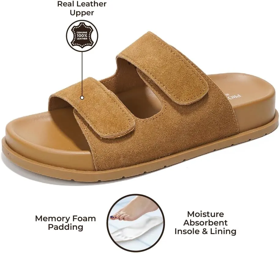 Project Cloud Platform Summer Sandals for Women 2025 - Comfortable and Adjustable Straps Summer Slides with Memory Foam Insole - Non-Slip Casual Womens Sandals