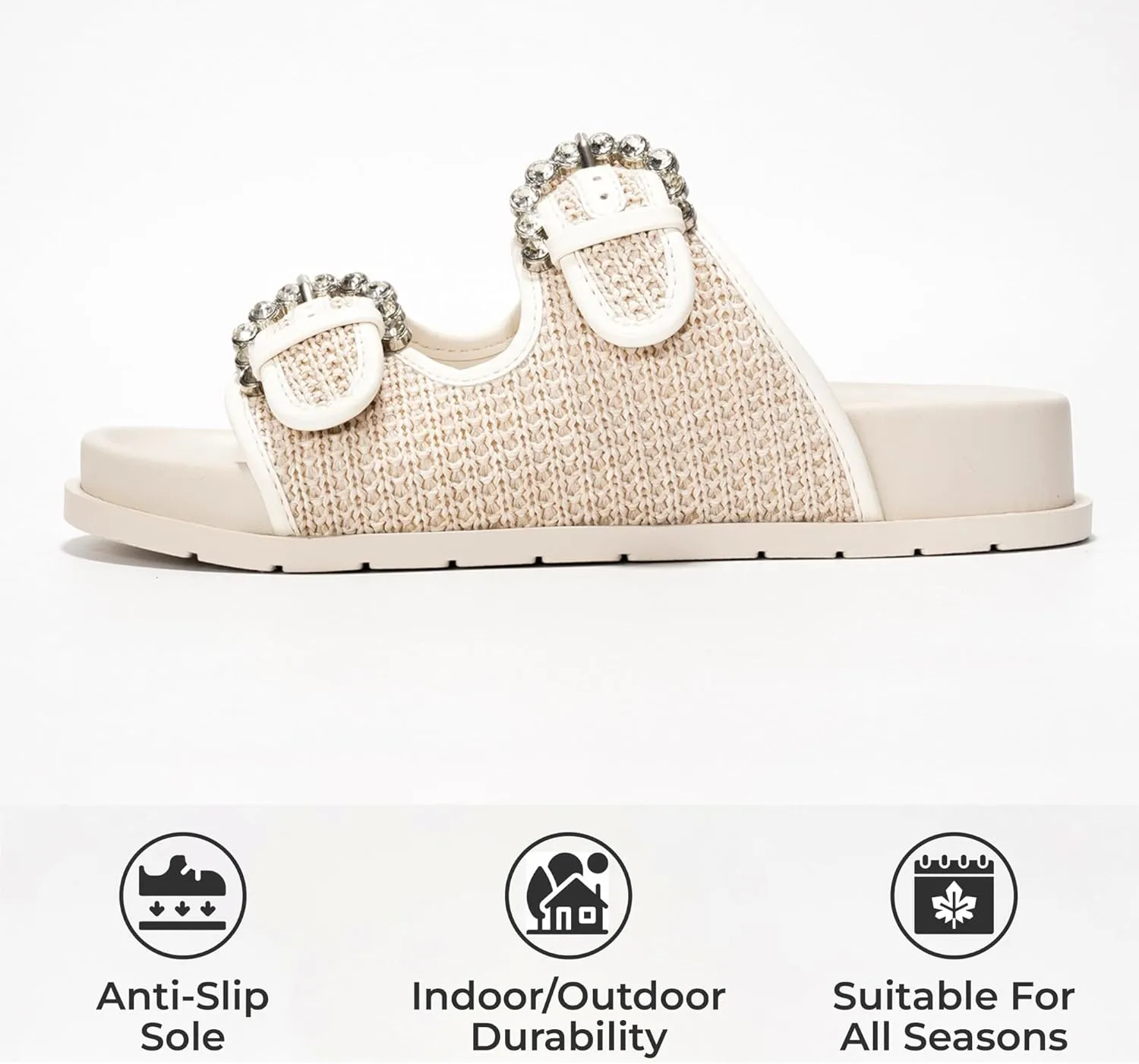 Project Cloud Platform Summer Sandals for Women 2025 - Comfortable and Adjustable Straps Summer Slides with Memory Foam Insole - Non-Slip Casual Womens Sandals