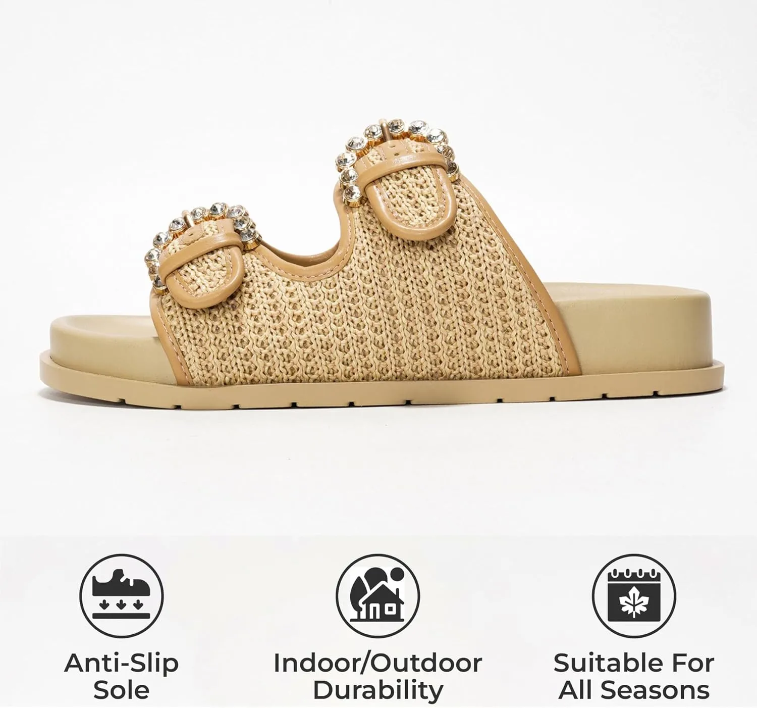 Project Cloud Platform Summer Sandals for Women 2025 - Comfortable and Adjustable Straps Summer Slides with Memory Foam Insole - Non-Slip Casual Womens Sandals
