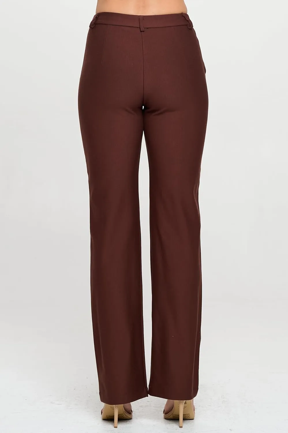 Prolific Health Women's Pull-On Ponte Pants – High Waist Slim or Flared Trousers with Tummy Control for Work or Casual Wear