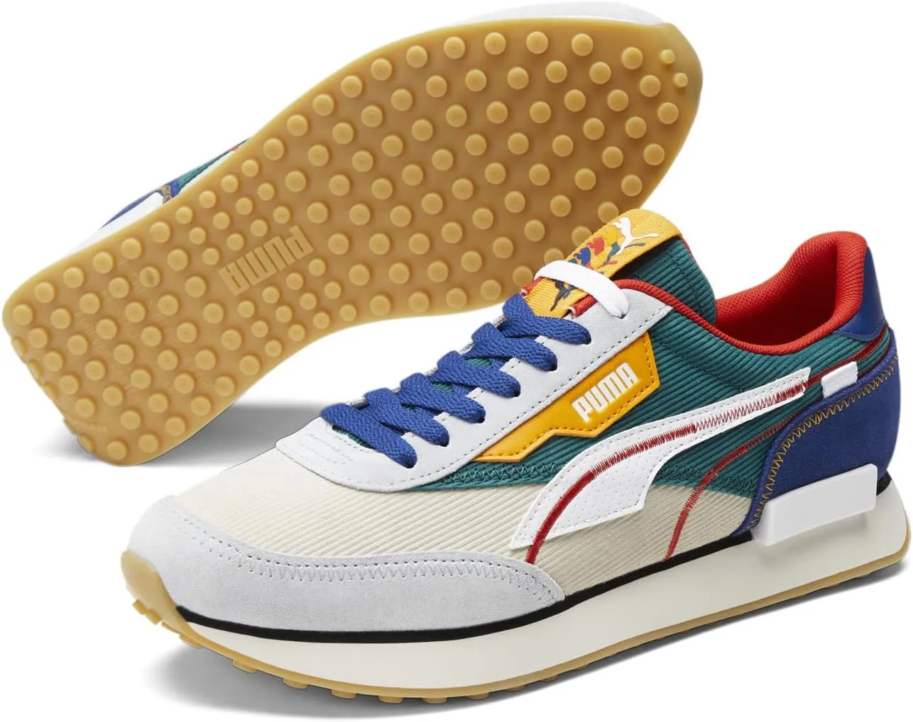 Puma Mens Future Rider Nh Blue Lace Up Sneakers Shoes Casual - Multi