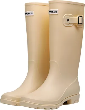 Rain Boots for Women Waterproof Garden Shoes Non-Slip Knee-high Mud boots Ladies Tall Rubber Boots Lightweight Outdoor Work Booties