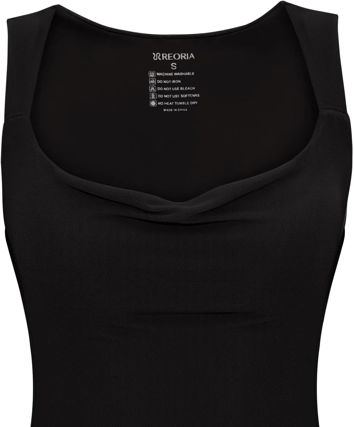 REORIA Women's Summer Cowl Neck Mesh Sleeveless Tank Dress Sexy Double Lined Bodycon Maxi Long Dresses