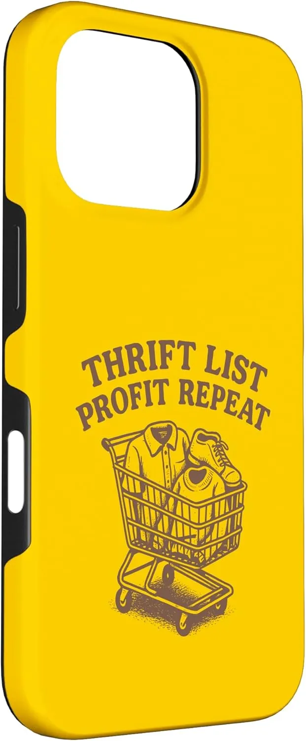 Reseller Thrifter Thrift List Profit Repeat Hustle Design Case for iPhone 16 Pro