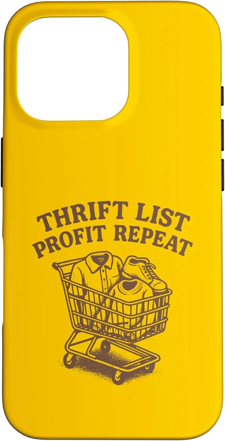 Reseller Thrifter Thrift List Profit Repeat Hustle Design Case for iPhone 16 Pro